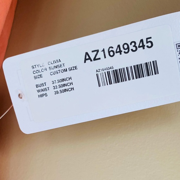 Azazie NWT 2 Pc. Olivia Coral Chiffon Flowy Dress Size 8 - Picture 11 of 12